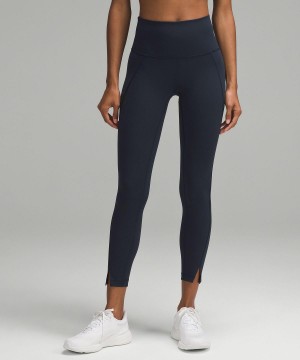 Navy Women Lululemon Wunder Train High-Rise Tight 25" Leggings | AU_LuLu42093