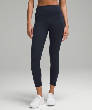 Navy Women Lululemon Wunder Under SmoothCover Tight with Pockets 25" Leggings | AU_LuLu41946