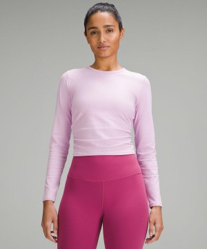 Pink Women Lululemon All It Takes Ribbed Nulu Long Sleeve Shirts | AU_LuLu66340