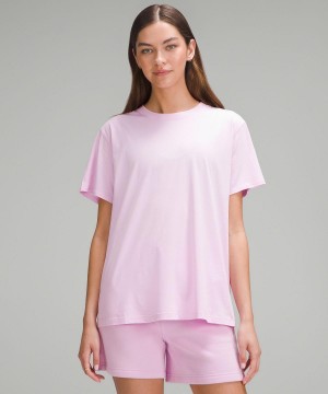 Pink Women Lululemon All Yours Cotton T-Shirt Shirts | AU_LuLu97425