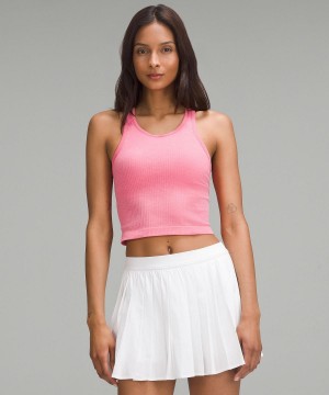 Pink Women Lululemon Ebb to Street Cropped Racerback Tank Top | AU_LuLu91469