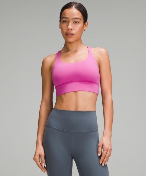 Pink Women Lululemon Energy Longline Sports Bra | AU_LuLu50470