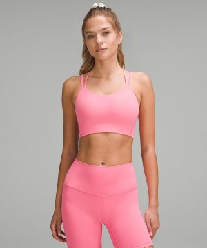 Pink Women Lululemon Like a Cloud Longline Sports Bra | AU_LuLu78753