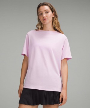 Pink Women Lululemon Relaxed-Fit Boatneck T Shirts | AU_LuLu67402