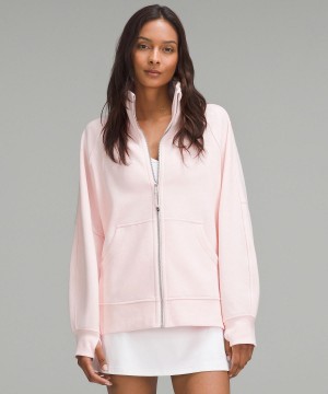 Pink Women Lululemon Scuba Oversized Funnel-Neck Full-Zip Hoodies & Sweatshirts | AU_LuLu53420