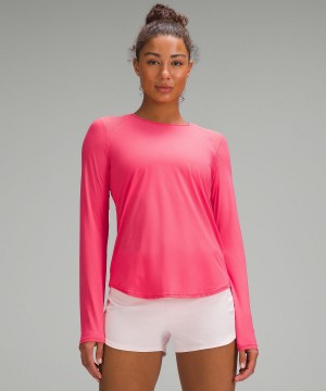 Pink Women Lululemon Sculpt Long Sleeve Shirts | AU_LuLu99693