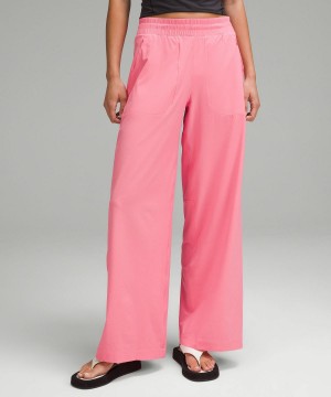 Pink Women Lululemon Swift Mid-Rise Wide-Leg Pants | AU_LuLu62140