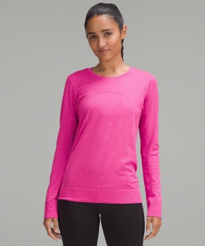 Pink Women Lululemon Swiftly Relaxed Long Sleeve Shirts | AU_LuLu77727