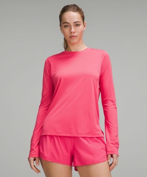 Pink Women Lululemon Ultralight Hip-Length Long-Sleeve T Shirts | AU_LuLu38858