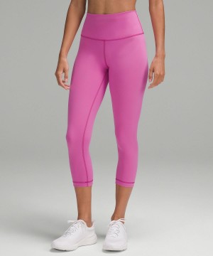 Pink Women Lululemon Wunder Train High-Rise Crop 21" Leggings | AU_LuLu33651