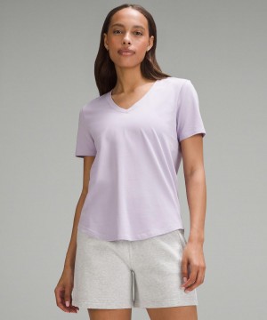 Purple Women Lululemon Love V-Neck T Shirts | AU_LuLu39738