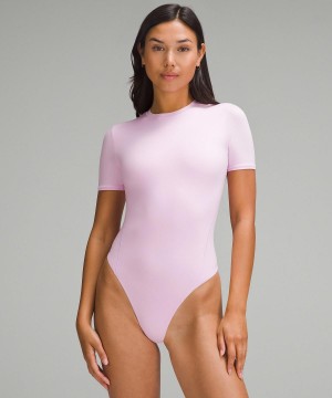 Purple Women Lululemon Wundermost Ultra-Soft Nulu Short-Sleeve Crew Thong Bodysuit | AU_LuLu89328