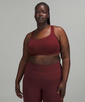 Red Burgundy Women Lululemon All Powered Up Sports Bra | AU_LuLu41406