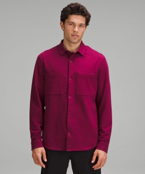 Red Men Lululemon Soft Knit Overshirt Long Sleeve Shirts | AU_LuLu24012