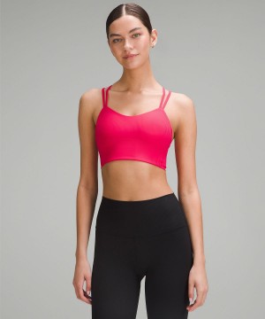 Red Women Lululemon Like a Cloud Ribbed Longline Sports Bra | AU_LuLu55915