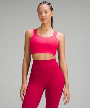 Red Women Lululemon Like a Cloud Ribbed Longline Sports Bra | AU_LuLu22474