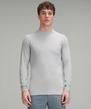 Silver Men Lululemon Mockneck Golf Long-Sleeve Baselayer Shirts | AU_LuLu93875