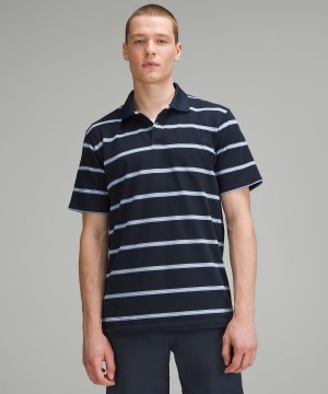 Stripes Navy Men Lululemon Classic-Fit Pique Short-Sleeve Polo Shirts | AU_LuLu96808