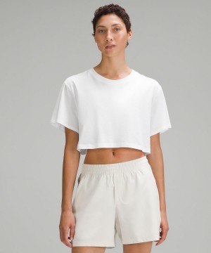 White Women Lululemon All Yours Cropped T Shirts | AU_LuLu91025