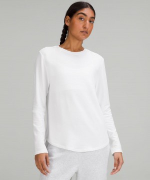 White Women Lululemon Love Modal Fleece Long-Sleeve T Shirts | AU_LuLu65205