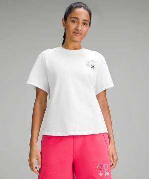 White Women Lululemon Relaxed-Fit Cotton Jersey T-Shirt Shirts | AU_LuLu41356