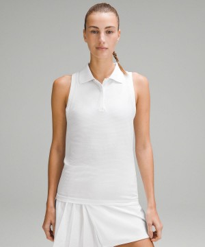 White Women Lululemon Swiftly Tech Sleeveless Polo Shirt Tank Top | AU_LuLu78181