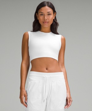 White Women Lululemon Wundermost Ultra-Soft Nulu Super-Cropped Shirts | AU_LuLu68808