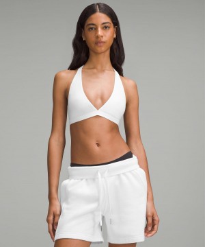 White Women Lululemon Wundermost Ultra-Soft Nulu T-Strap Trianglelette Sports Bra | AU_LuLu70491