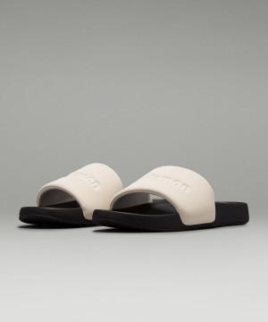 White / Black Men Lululemon Restfeel Slide Shoes | AU_LuLu54369