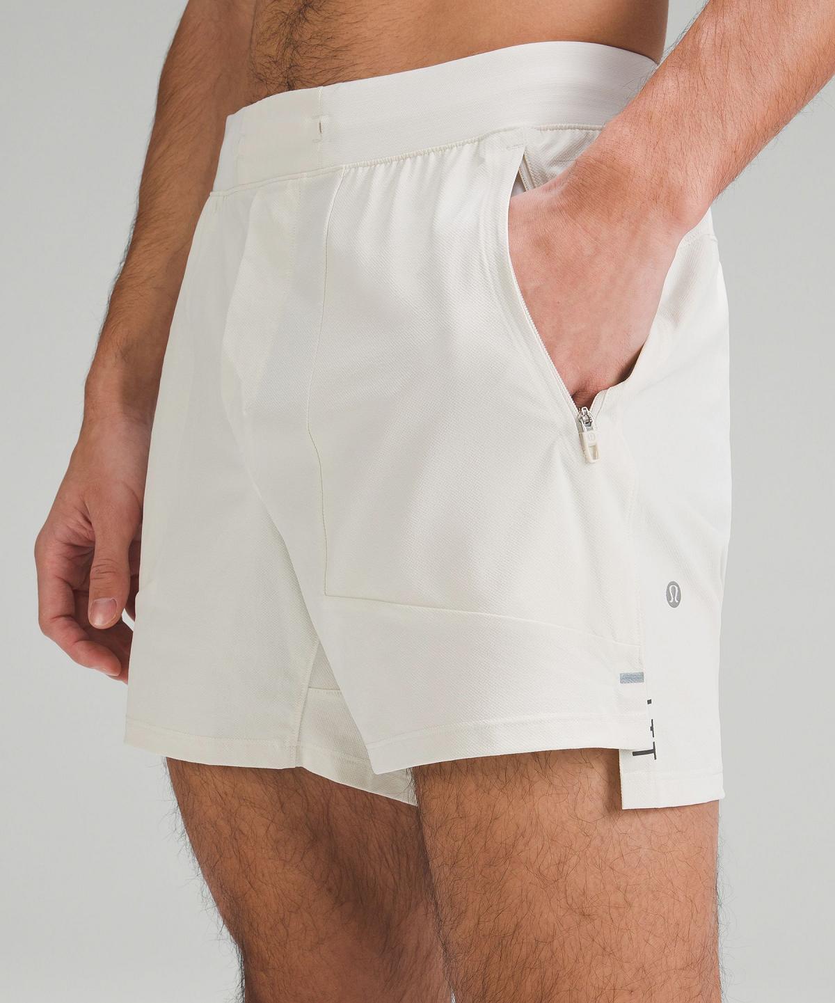 Beige Men Lululemon License to Train Linerless 5" Shorts | AU_LuLu30995