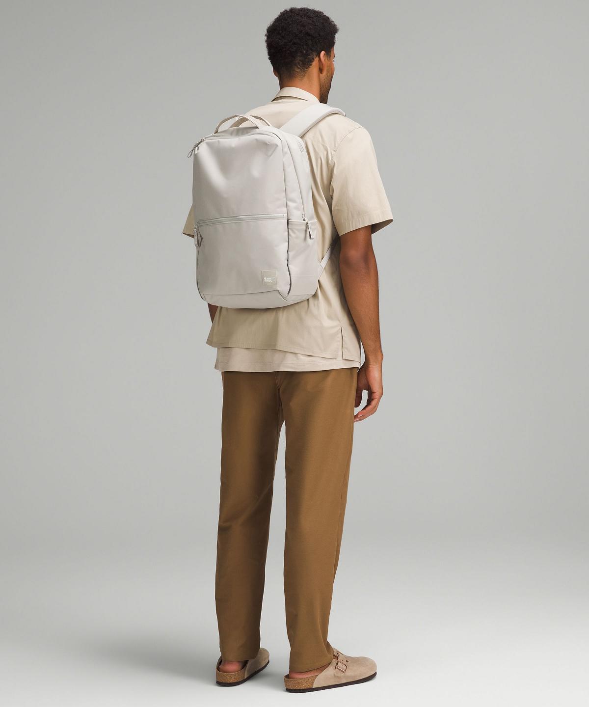 Beige White Bag Lululemon Double-Zip 22L Backpacks | AU_LuLu95556