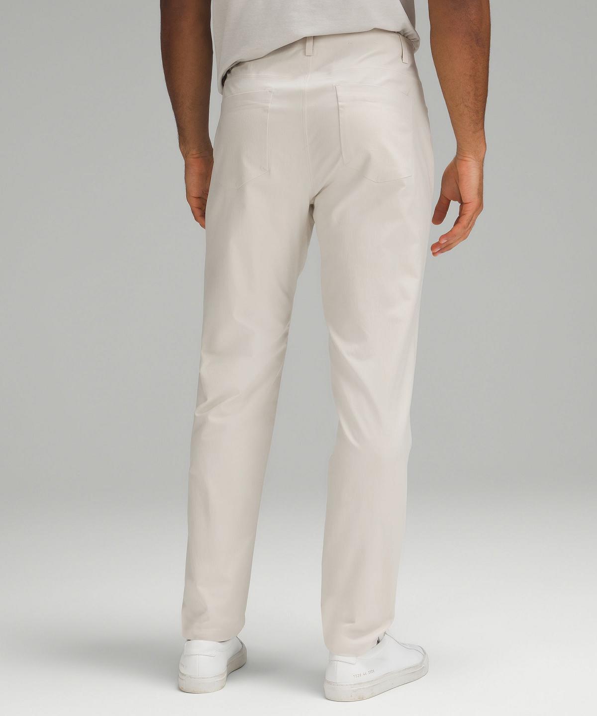 Beige White Men Lululemon ABC Bonded Twill 5 Pocket Trousers | AU_LuLu93464