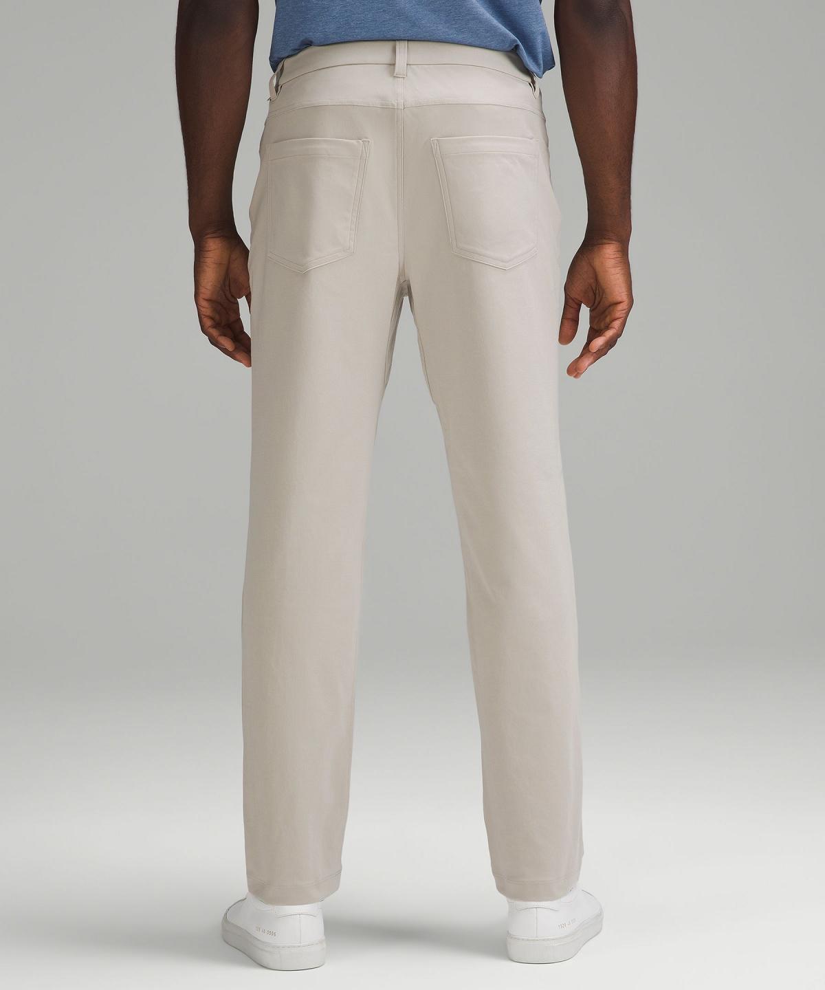 Beige White Men Lululemon ABC Classic-Fit 5 Pocket 28"L Trousers | AU_LuLu85517