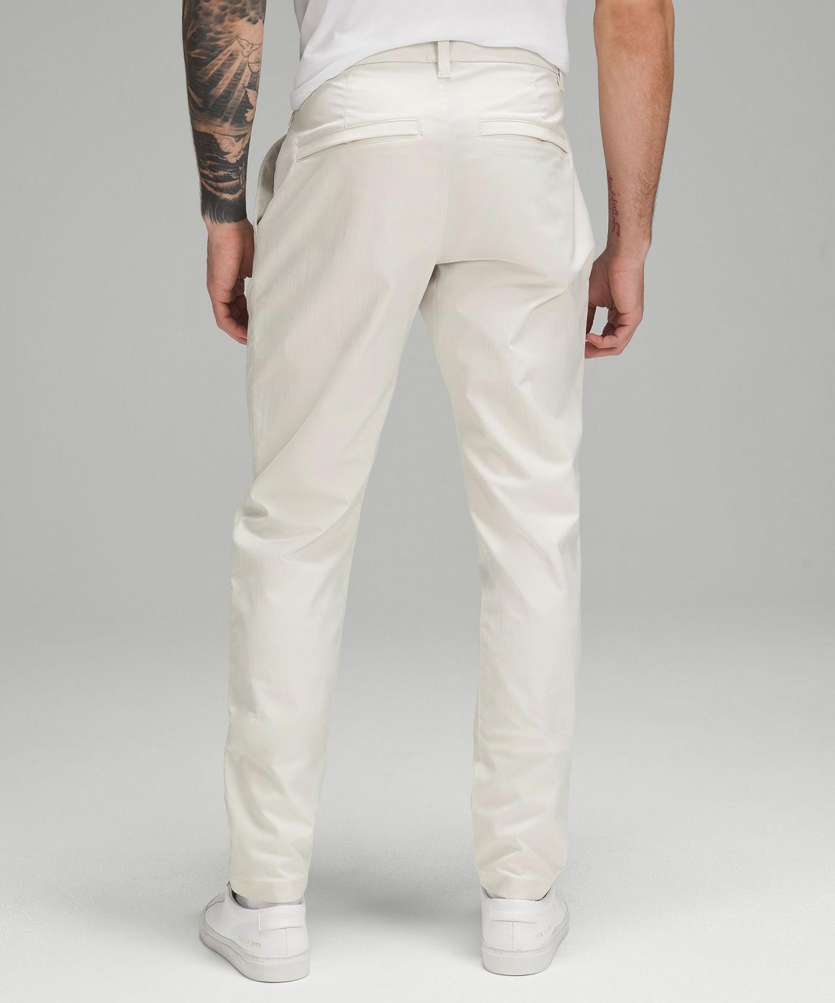 Beige White Men Lululemon ABC Slim-Fit 30"L Trousers | AU_LuLu66347