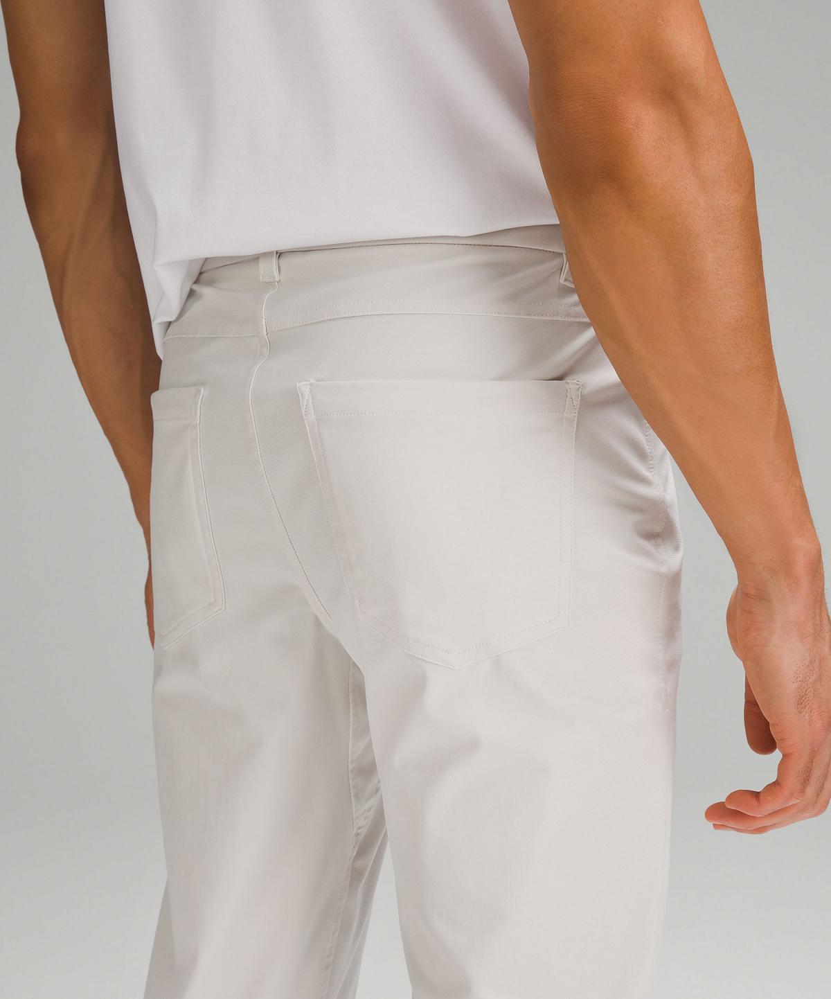 Beige White Men Lululemon ABC Slim-Fit 5 Pocket 34"L Pants | AU_LuLu31683