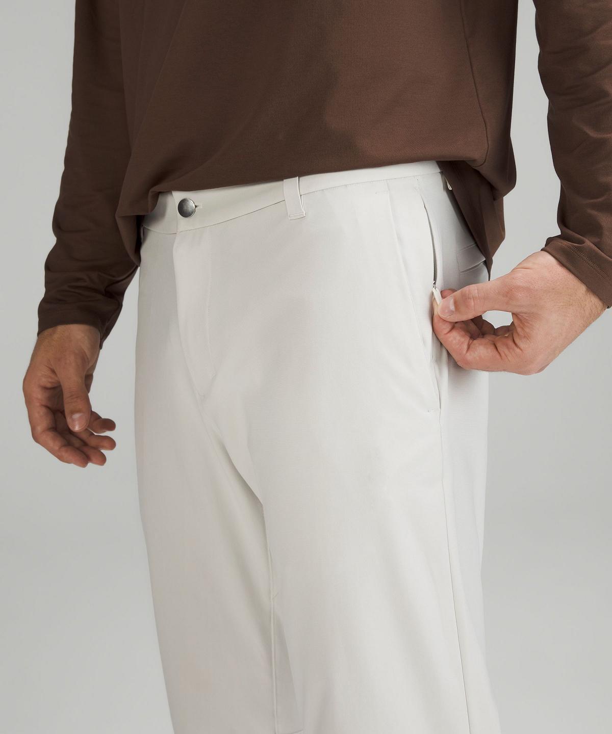 Beige White Men Lululemon Commission Classic-Fit 34" Pants | AU_LuLu85086