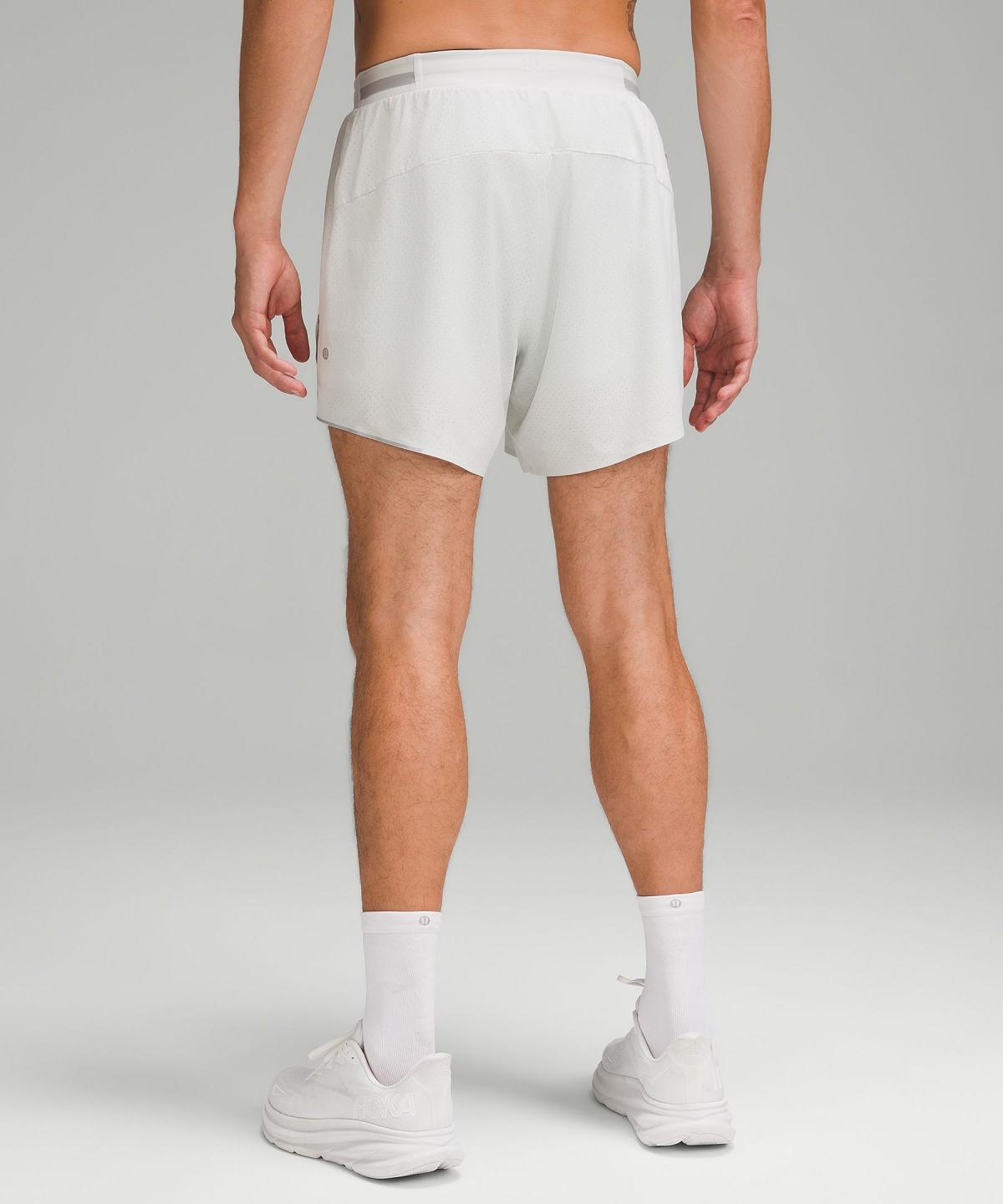 Beige White Men Lululemon Fast and Free Lined 6" Shorts | AU_LuLu30348