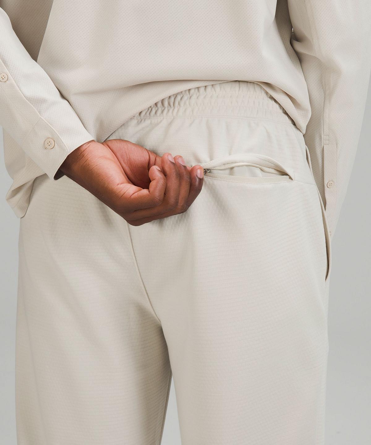 Beige White Men Lululemon GridLiner Pull-On Trousers | AU_LuLu47129