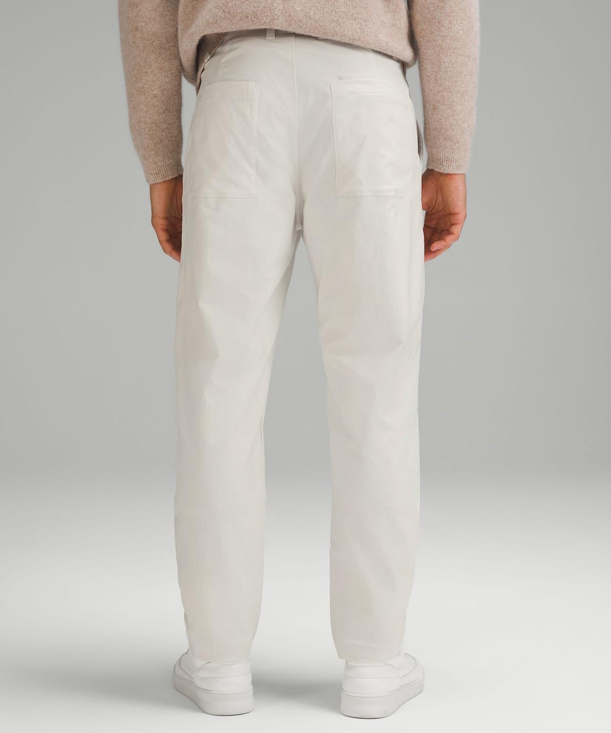 Beige White Men Lululemon Relaxed-Tapered Smooth Twill Pants | AU_LuLu38886