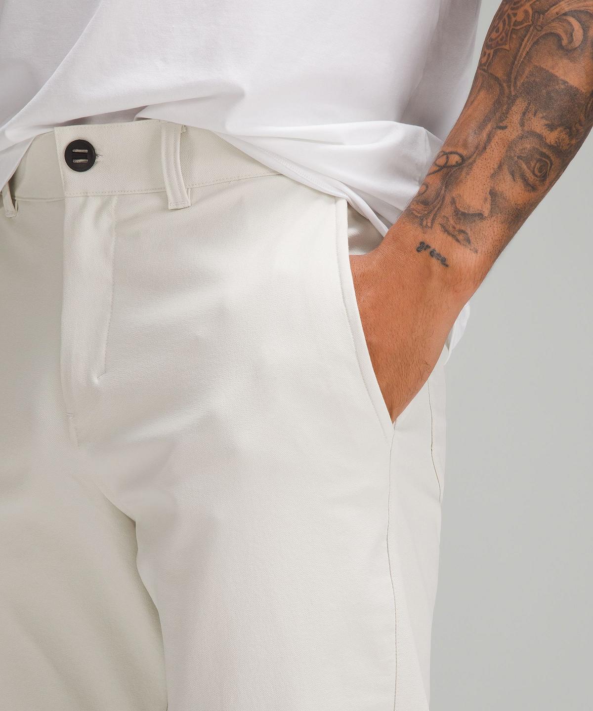 Beige White Men Lululemon Slim-Tapered Heavy Twill Pants | AU_LuLu61055