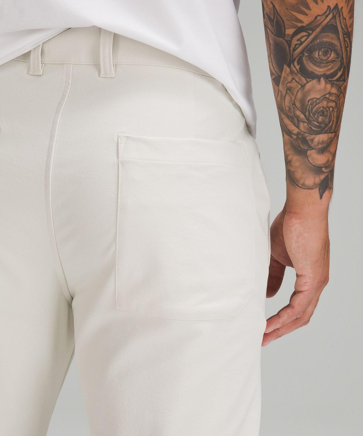 Beige White Men Lululemon Slim-Tapered Heavy Twill Pants | AU_LuLu61055