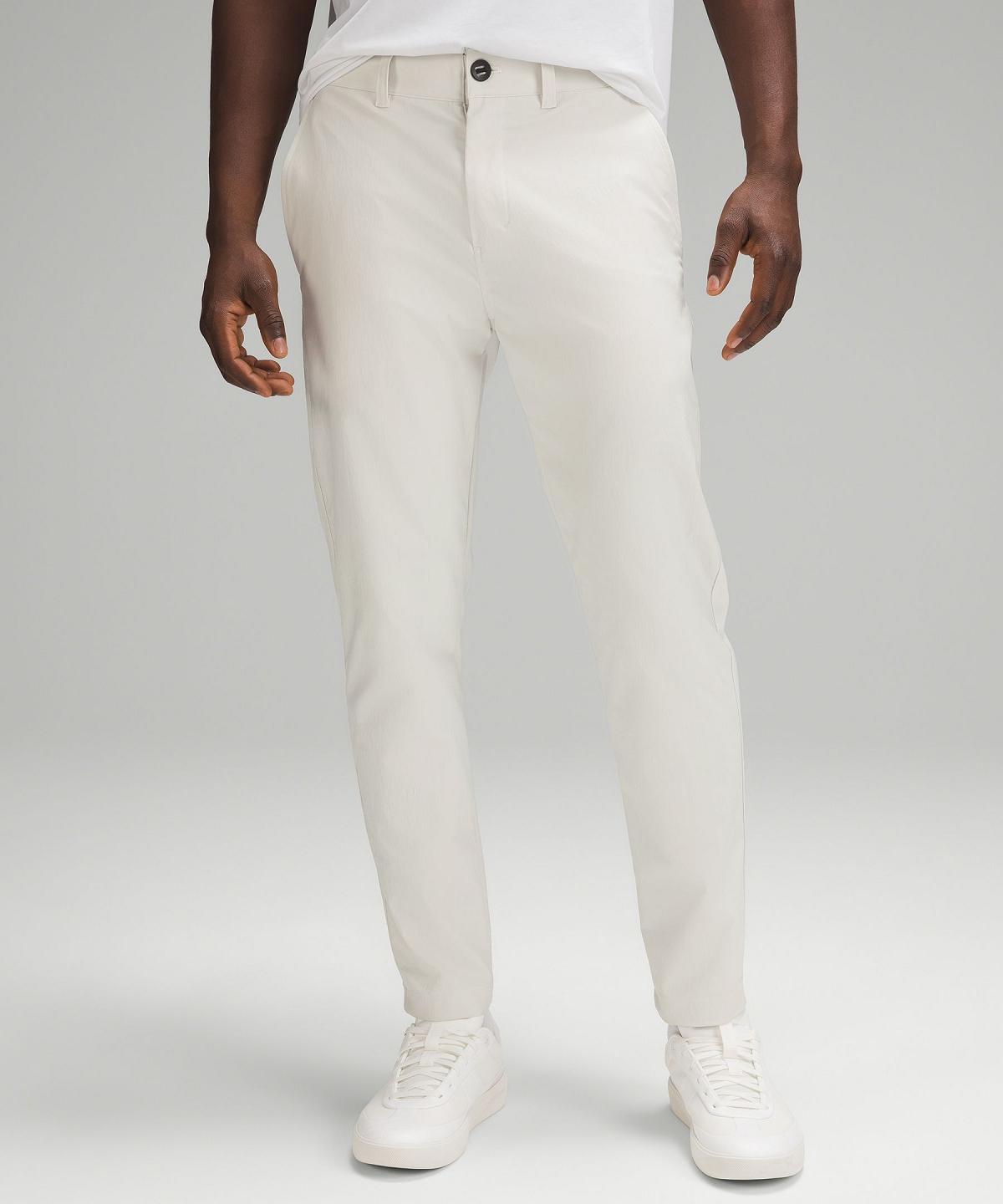 Beige White Men Lululemon Slim-Tapered Twill Pants | AU_LuLu98355