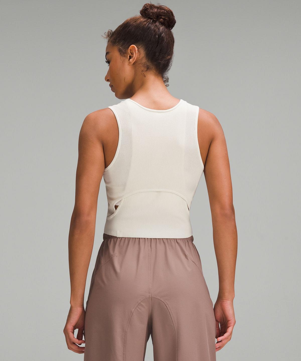 Beige Women Lululemon Cut-Out Knit Tank Top | AU_LuLu40211