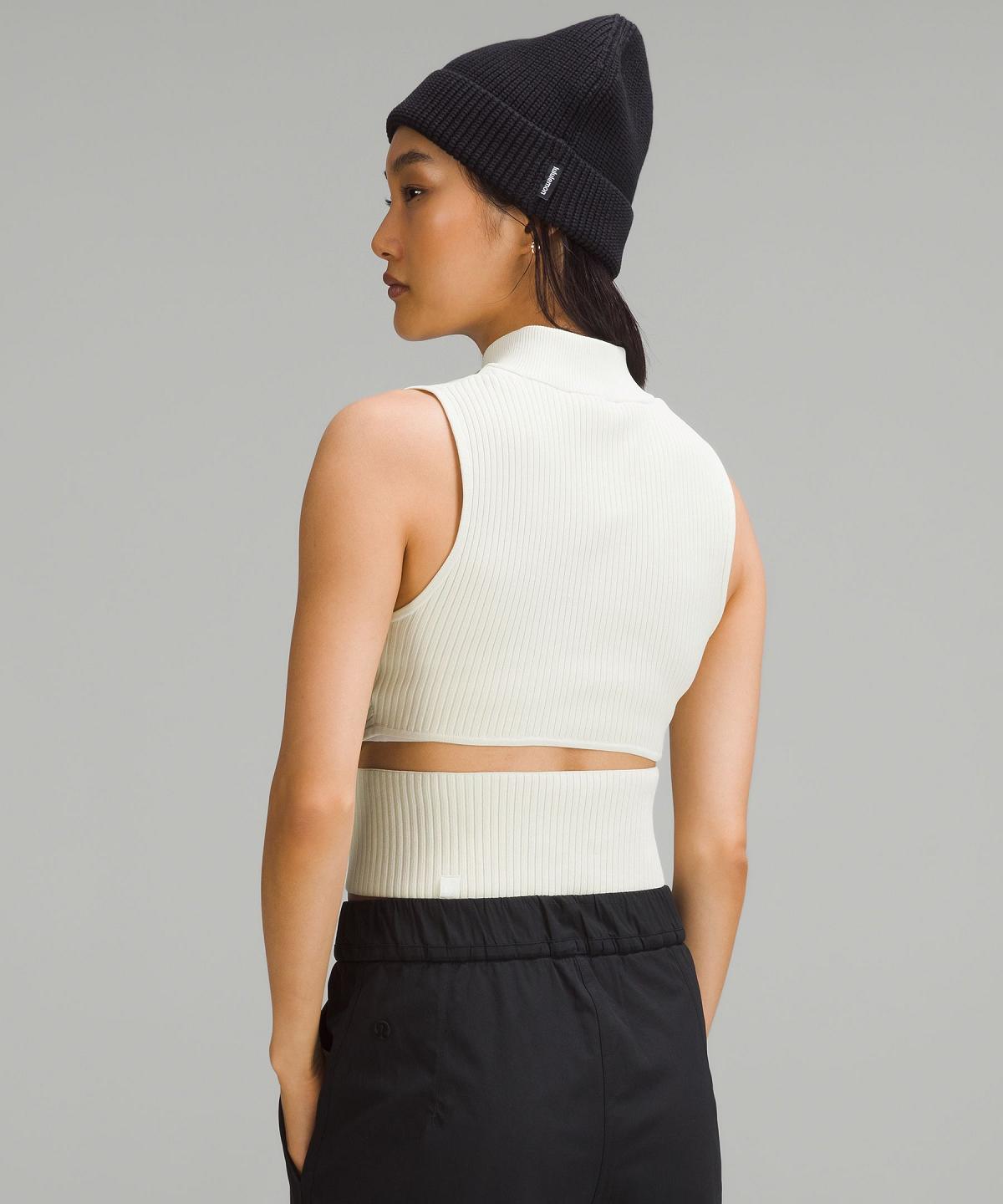 Beige Women Lululemon Open Back Half-Zip Sweater Tank Top | AU_LuLu67497