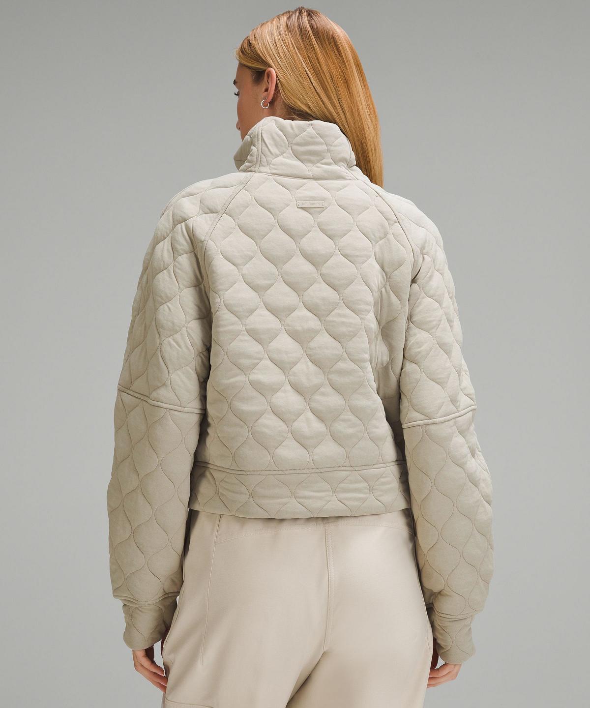 Beige Women Lululemon Scuba Oversized Quilted Half Zip Hoodies & Sweatshirts | AU_LuLu98323