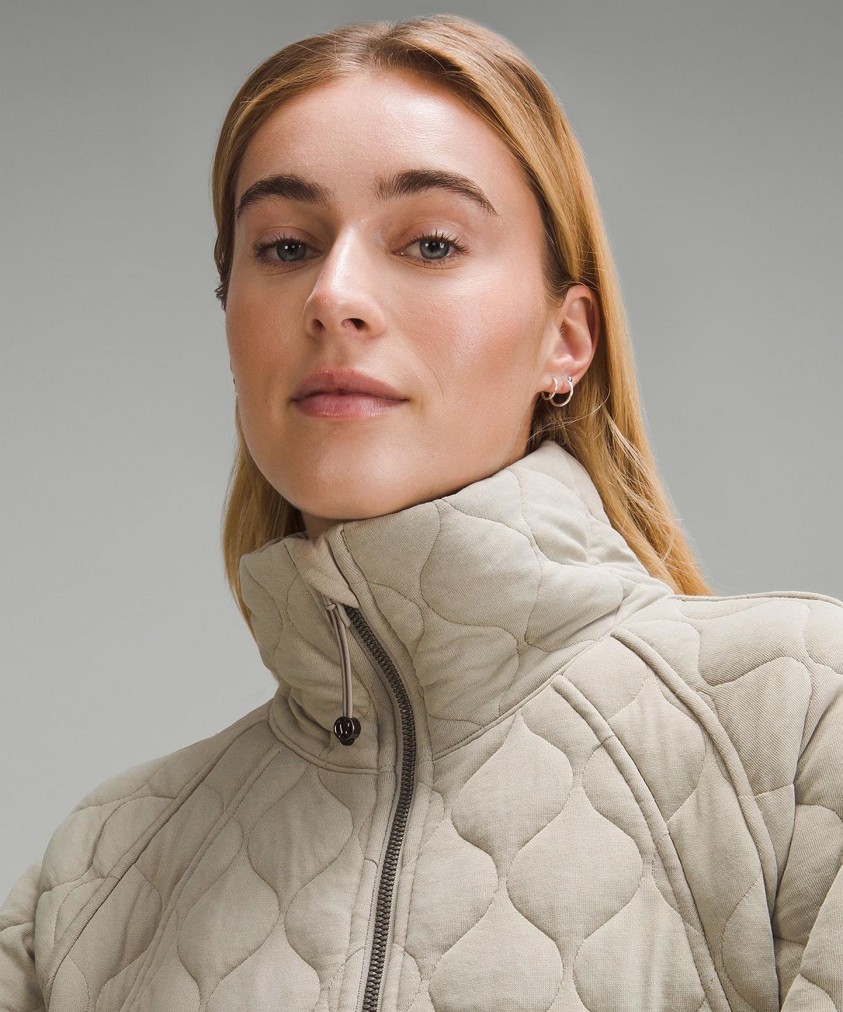 Beige Women Lululemon Scuba Oversized Quilted Half Zip Hoodies & Sweatshirts | AU_LuLu98323