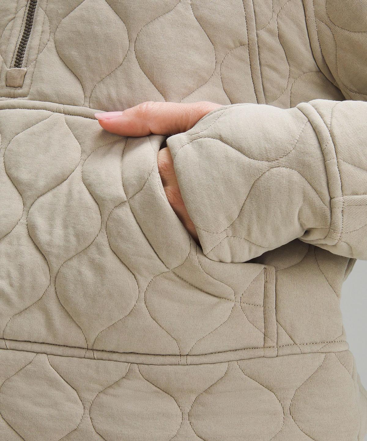 Beige Women Lululemon Scuba Oversized Quilted Half Zip Hoodies & Sweatshirts | AU_LuLu98323