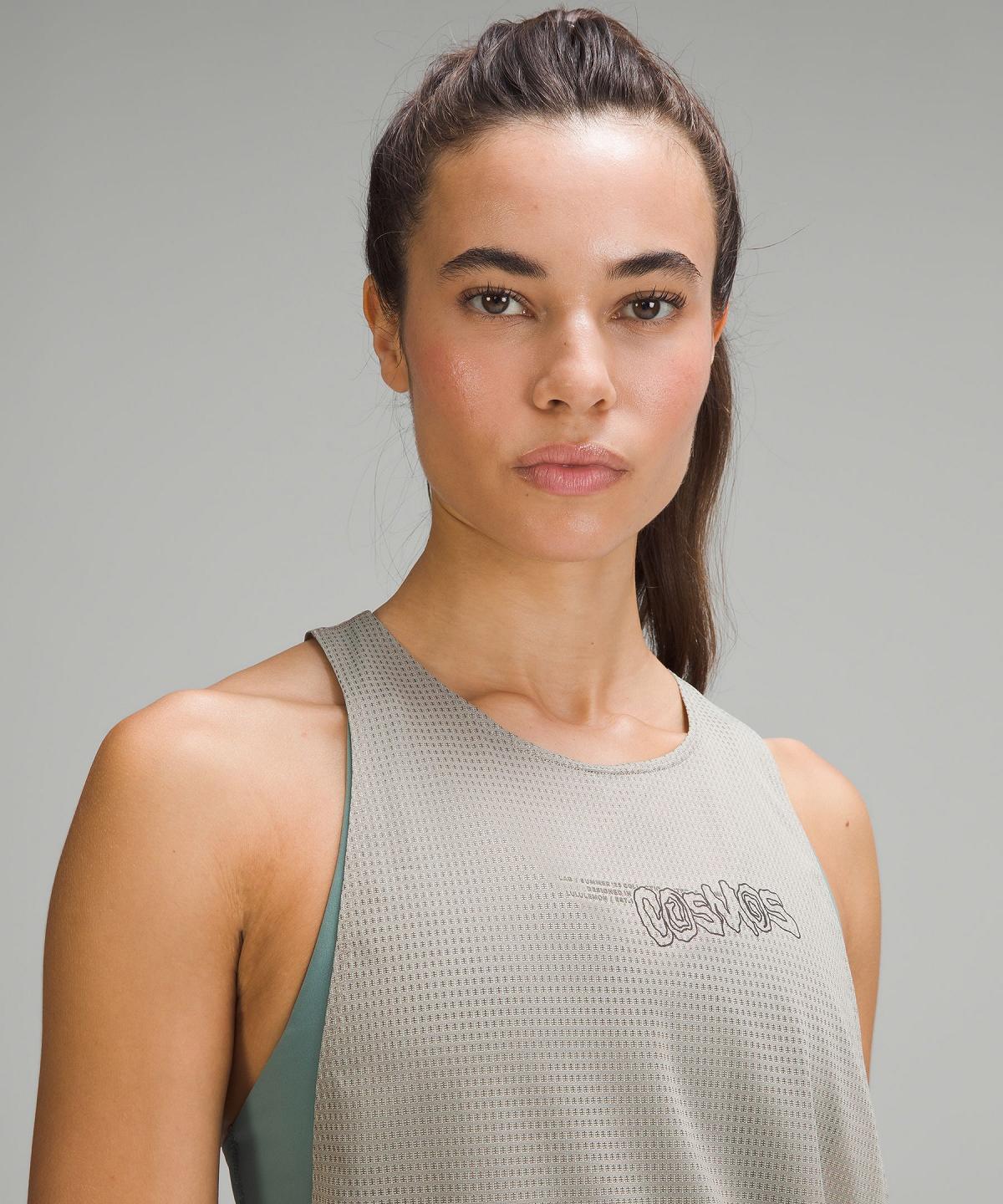 Beige Women Lululemon lab Grid Mesh Training Tank Top | AU_LuLu46097