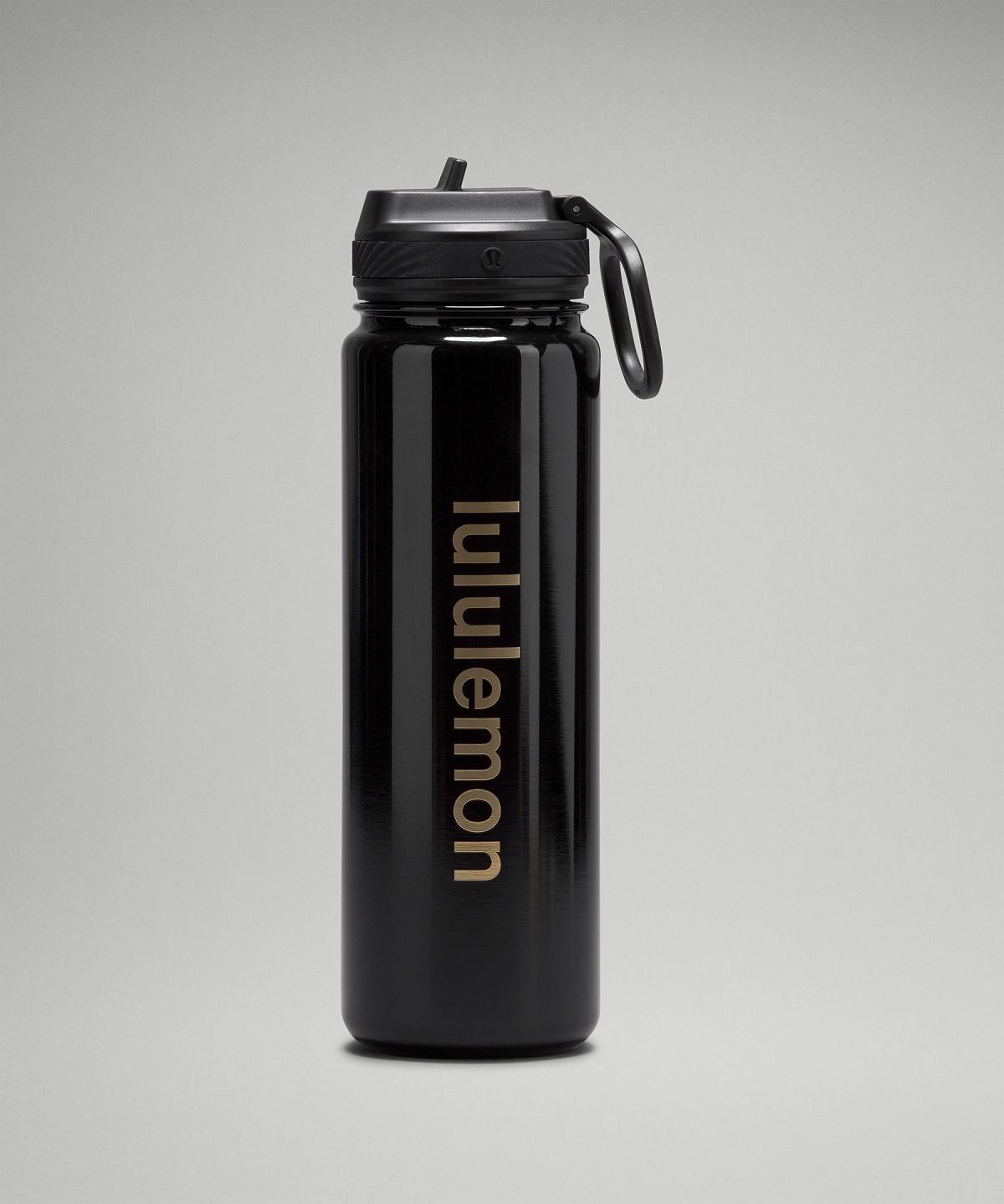 Black Men Lululemon Back to Life Sport Bottle 24oz Straw Lid Water Bottles | AU_LuLu92056