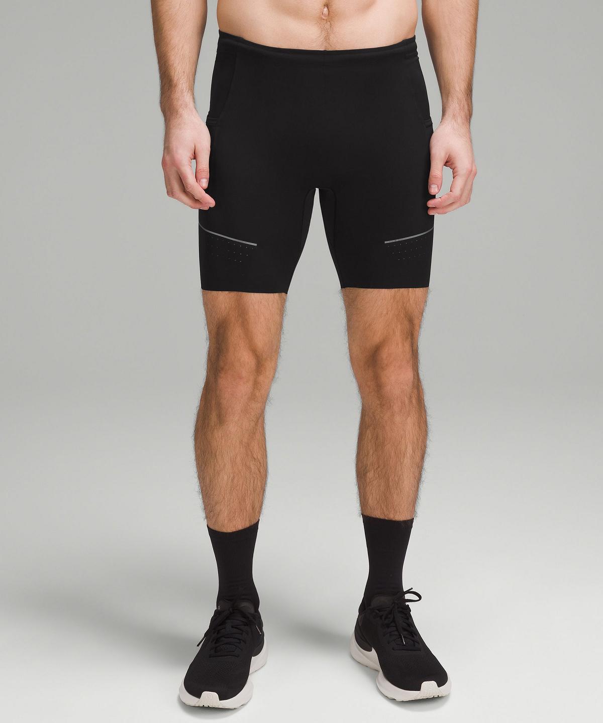 Black Men Lululemon Fast and Free Half Tight 8" Shorts | AU_LuLu44254